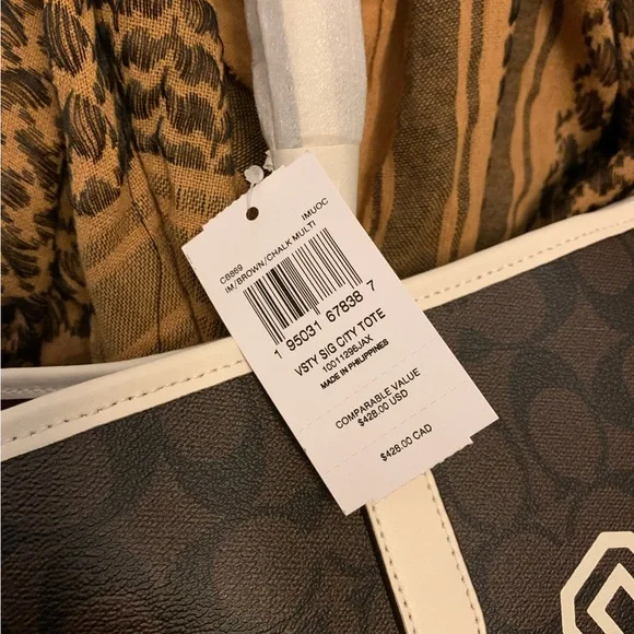 Coach City Tote in Signature Canvas with Varsity Motif - Picture 2 of 6